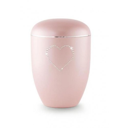 Biodegradable Swarovski Heart Urn (Pink)